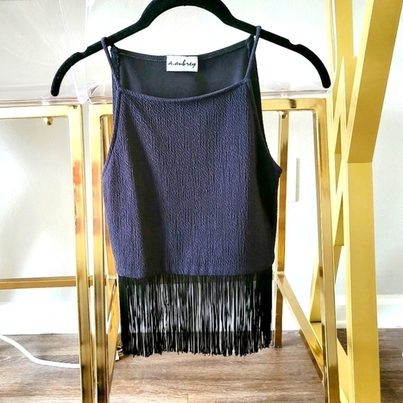 a. aubrey | Fringe Crop Top - Picture 1 of 5